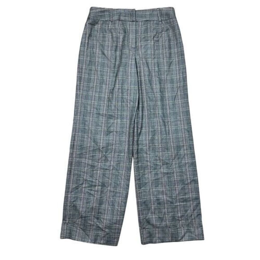 NWT Kate Hill Women's Plaid Dress Pants Size 10P Wool Blend Lightweight Wide Leg